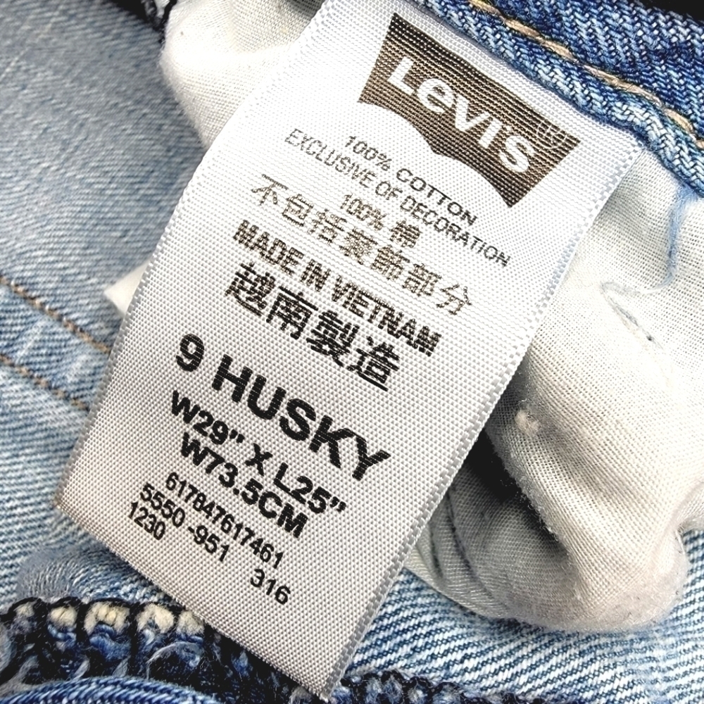 Levi's Red Tag 550 Boy's 9H Modified Denim Jean Shorts with Fringe Aesthetic - Picture 7 of 16